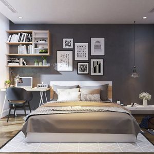 Mẫu thiết kế phòng ngủ đơn giản 6m2 có sự phối hợp màu sắc hài hòa, đơn giản
