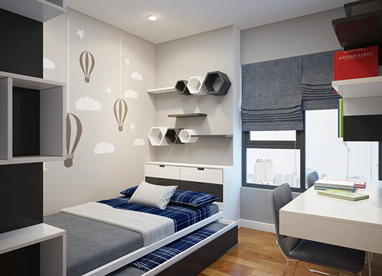 Mẫu thiết kế phòng ngủ 9m2 bố trí đồ nội thất khoa học, hiệu quả