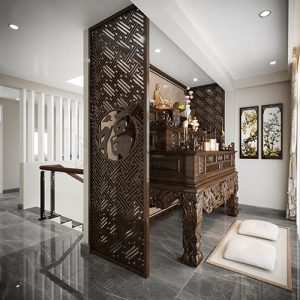  Mẫu vách ngăn phòng thờ đơn giản, tinh tế, trang trọng dành cho không gian nhà bạn