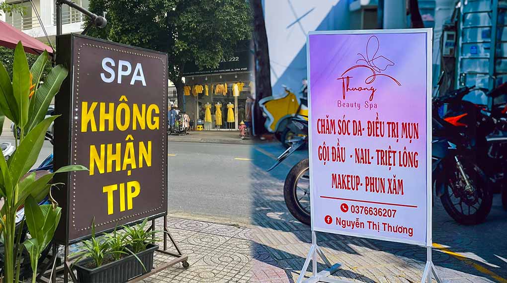 Làm bảng hiệu spa đứng đẹp, giá rẻ nhất