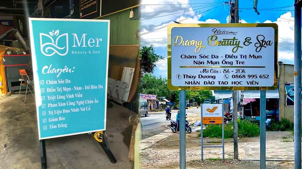 Đặc điểm của bảng hiệu spa đứng