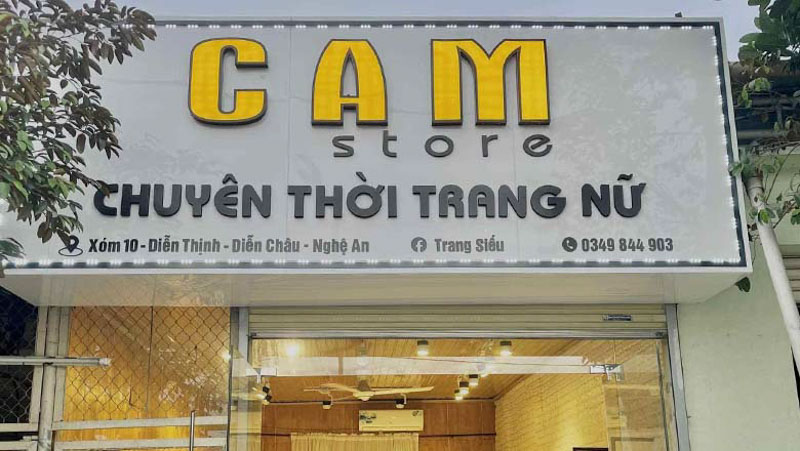 Biển quảng cáo shop quần áo chất liệu alu