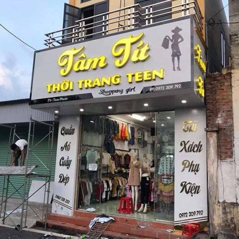 Làm biển shop quần áo đẹp, thu hút tại quảng cáo Kiến Càng