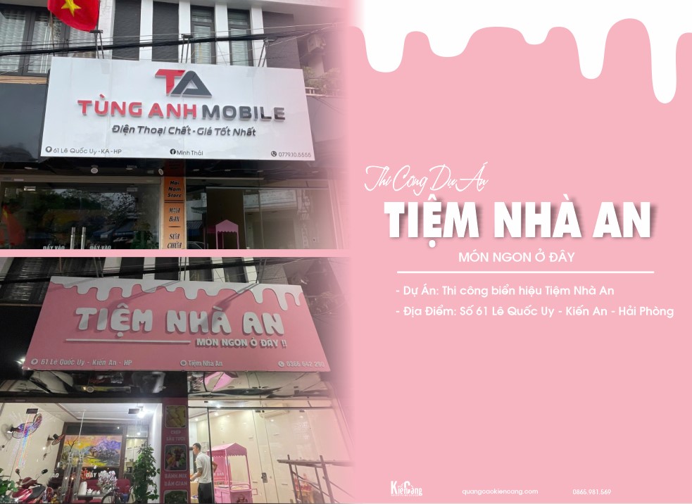 Thiết Kế Thi Công Biển Hiệu Tiệm Nhà An